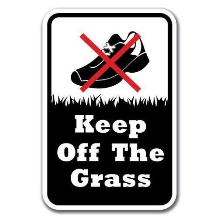 SIGNMISSION 18 in Height, 0.12 in Width, Aluminum, 12" x 18", A-1218 Keep Off Grass - KOG A-1218 Keep Off Grass - KOG